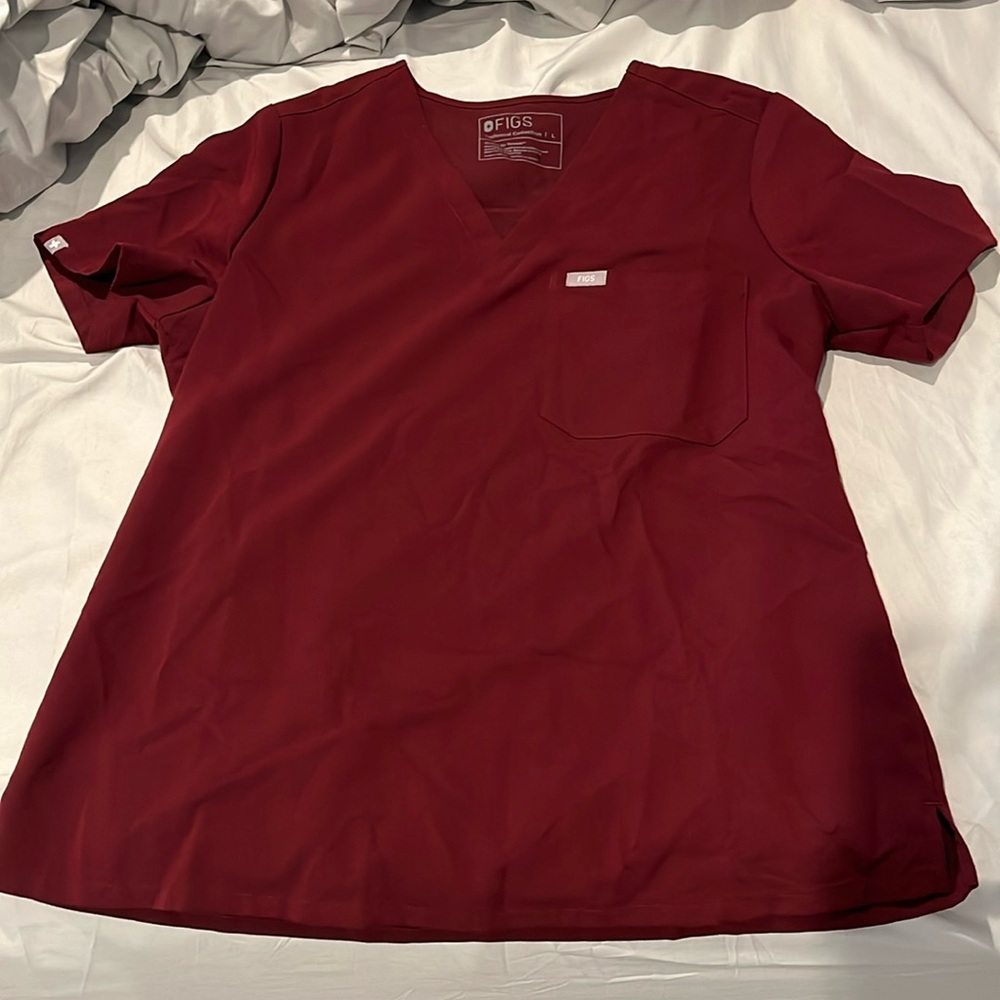 Figs Catarina Scrub top Burgundy Size L